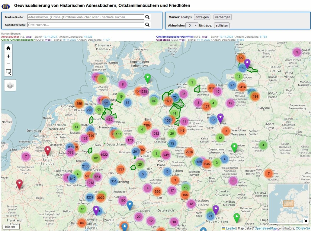 Mit Geovis geografisch kodierte Daten