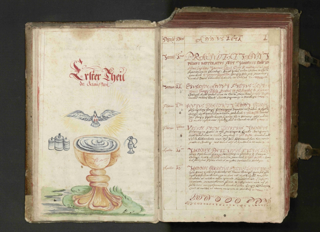 eines der Kirchenbücher aus dem Bestand der Diözese Rottenburg