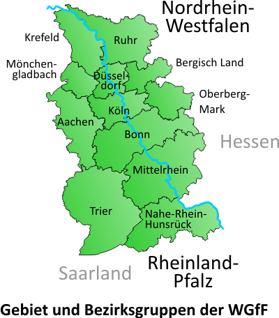 Gebiet der WGfF, die das Kirchenbuchverzeichnis der ehemaligen Rheinprovinz online gestellt hat