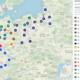 Geografische Verteilung der Kirchenbücher bei Archion