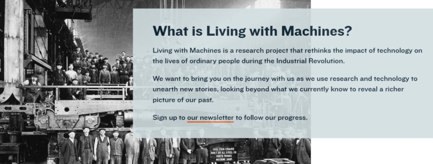 Living with machines Quelle: https://livingwithmachines.ac.uk