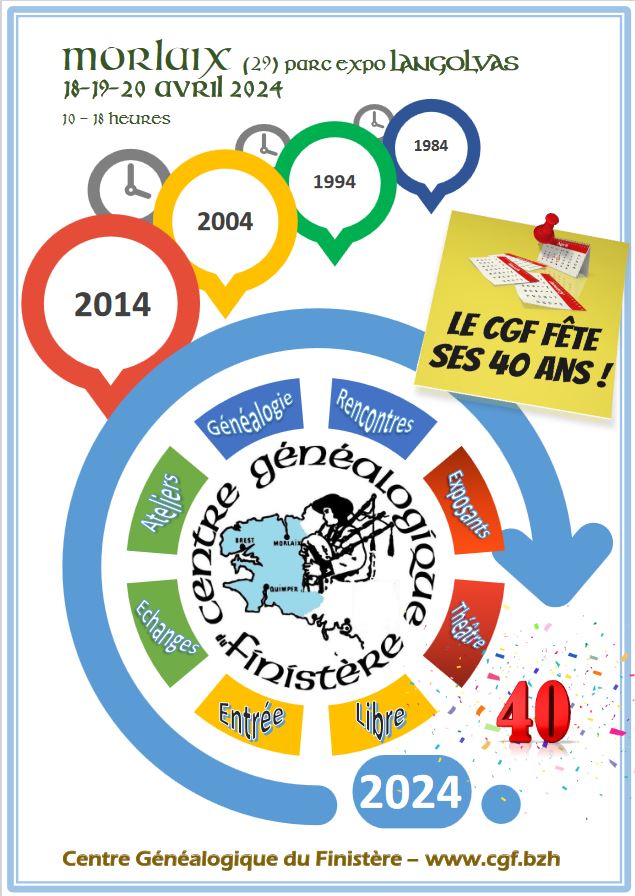 Plakat des Genealogiezentrum von Finistère