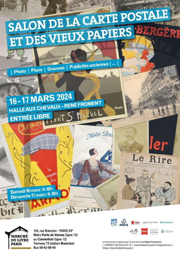 Büchermarkt bei der 10. Genealogie-Messe in Paris vom 14. bis 16. März 2024