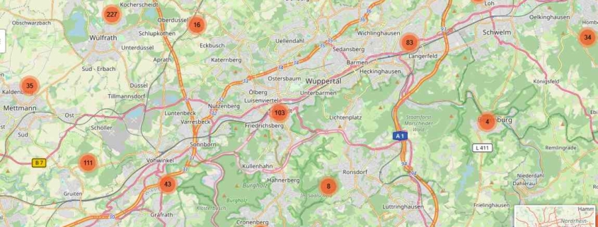Adressbücher Karte Wuppertal