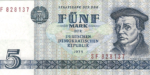Fünk-Mark-Schein der DDR mit Thomas Müntzer