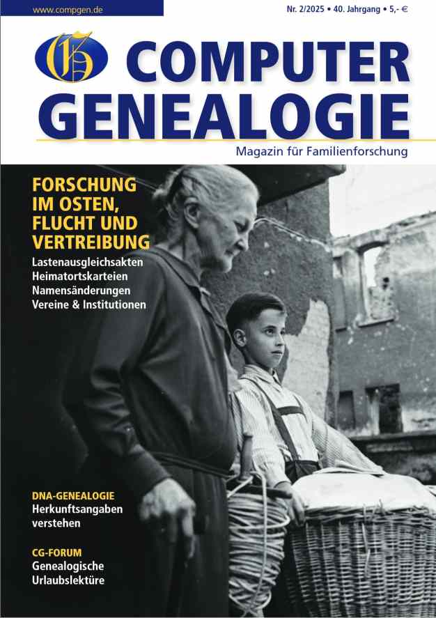 Titelseite COMPUTERGENEALOGIE 2/2025
