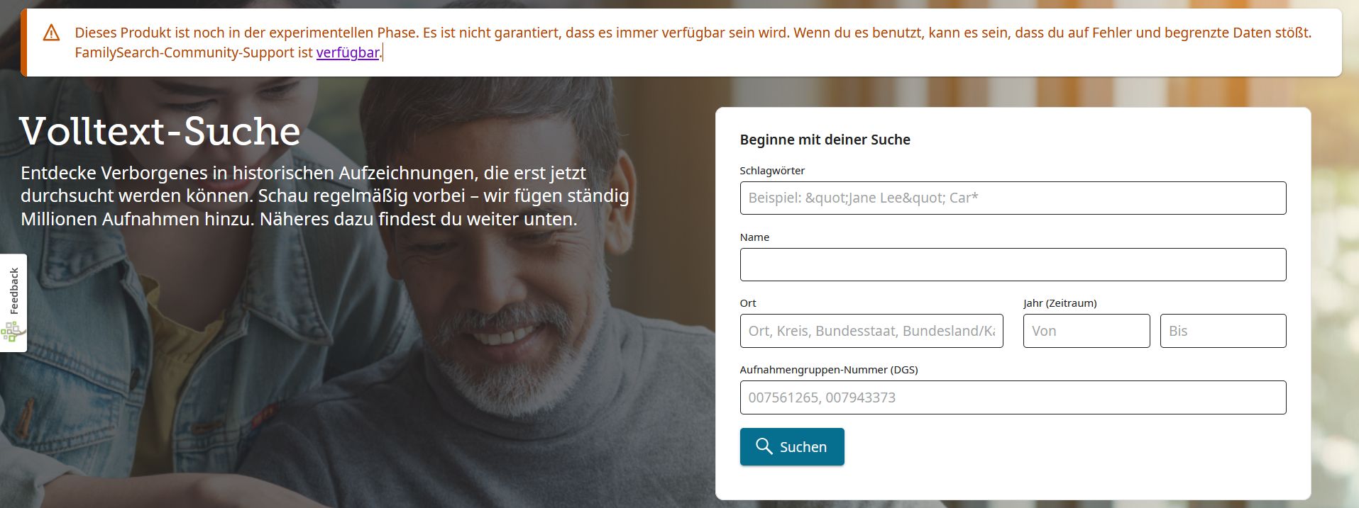 FamilySearch Volltextsuche
