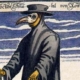 Kupferstich eines Pestdoktors von Paul Fürst, Der Doctor Schnabel von Rom, ca. 1656