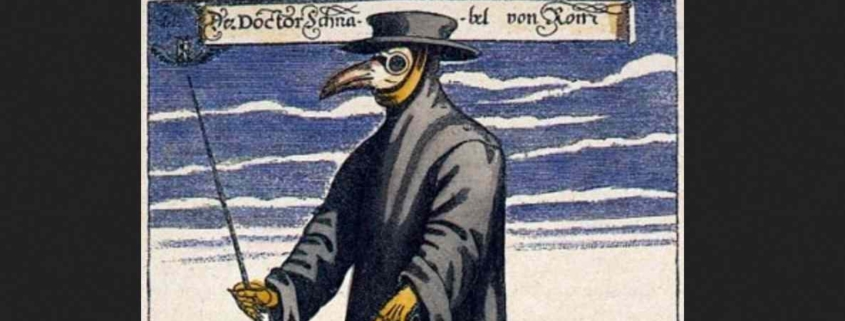 Kupferstich eines Pestdoktors von Paul Fürst, Der Doctor Schnabel von Rom, ca. 1656