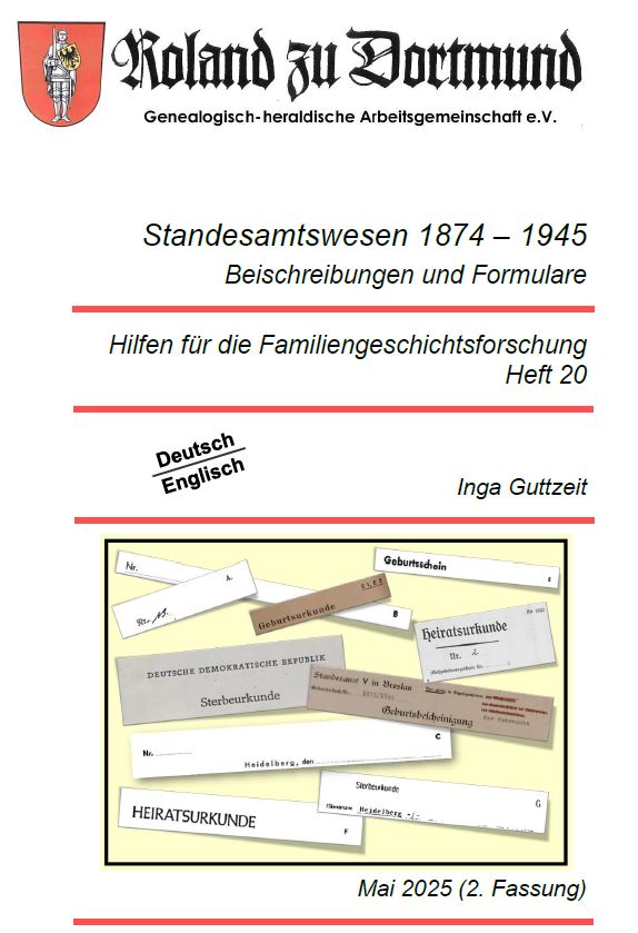 RzD-Forschungshilfe zum Standesamtswesen 1874 – 1945