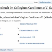 Sudentendeutsche Adressbücher Sudetendeutsche Adressbücher aus dem Collegium Carolinum München