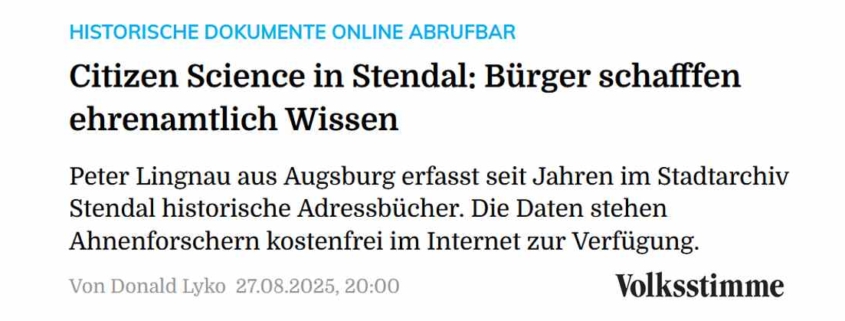 Volksstimme Stendal 27.8.2025