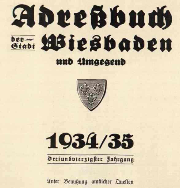 neu bei den Adressbüchern ist Wiesbaden 1934/35