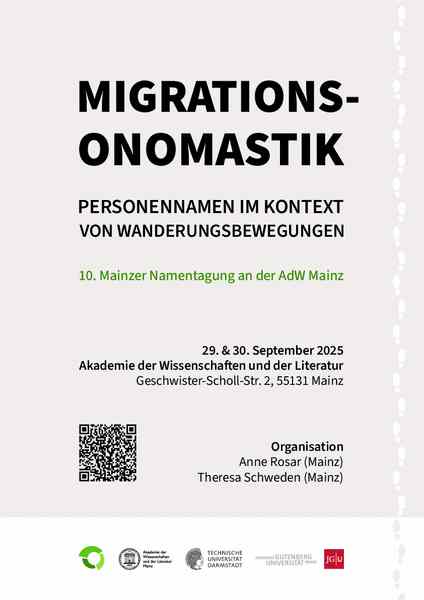 Namen und Migrationsgeschichte - Tagung Mainz - Plakat