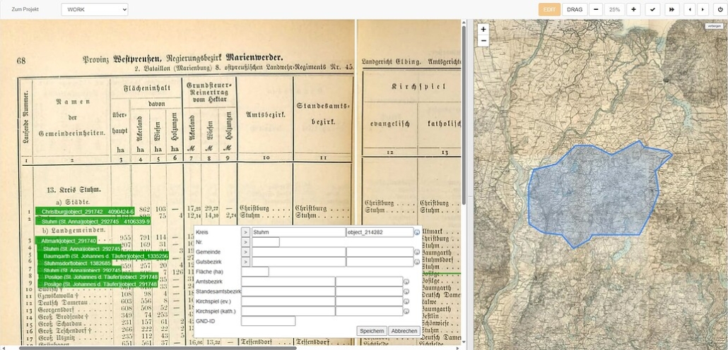 GOV: Erfassung der „Gemeindelexika Preußen 1885“ – mit DES