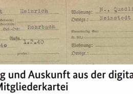 NSDAP-Mitgliederkartei (Quelle: Bundesarchiv)
