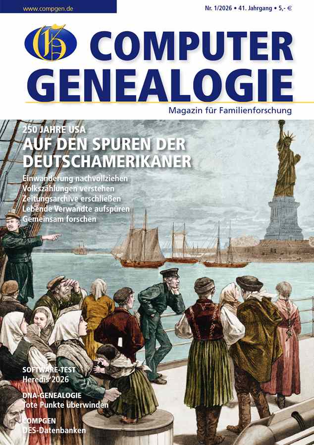 COMPUTERGENEALOGIE 1/2026 zu 250 Jahre USA