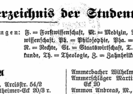 LMU Universitätsmatrikel Verzeichnis der Studenten