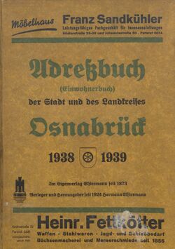 Das Adressbuch Osnabrück 1938/1939 ging im Juni 2026 zur Erfassung