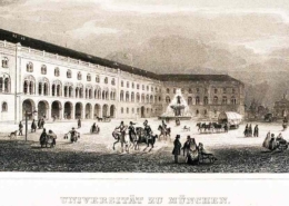 Kupferstich Universität München von G. Seeberger