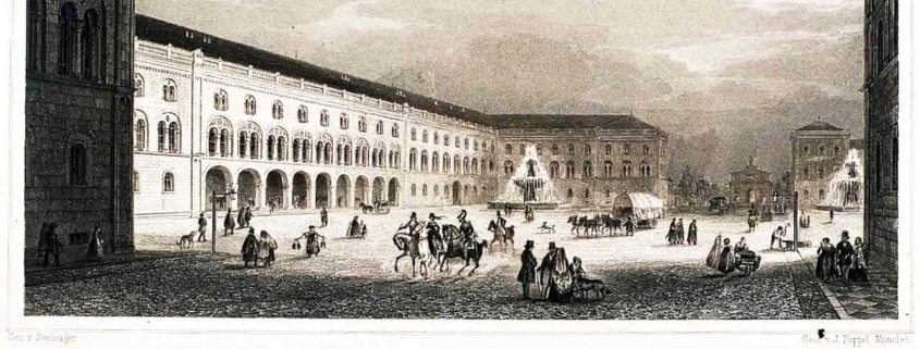 Kupferstich Universität München von G. Seeberger