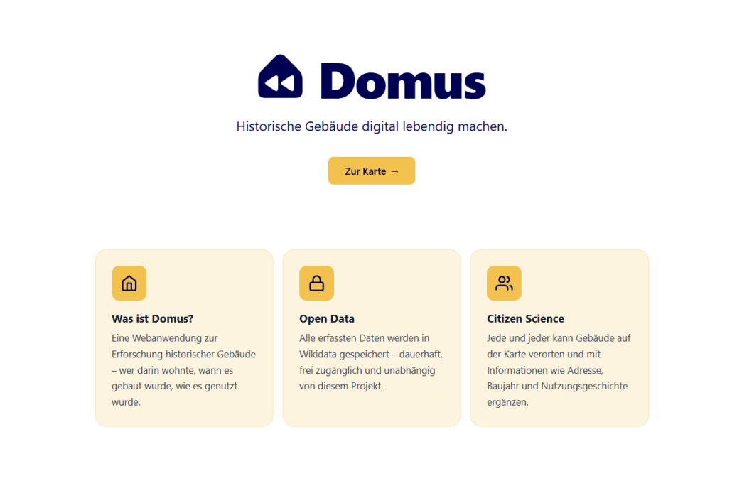 Domus – ein Open-Data-Projekt zur Häusergeschichte im Netz