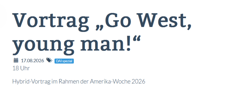 Go west, young man, and grow up with the country