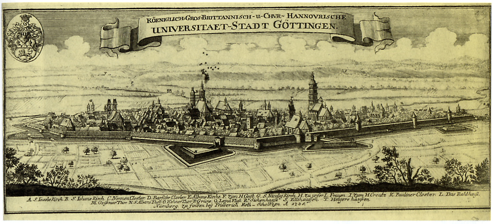 In Göttingen – hier Ansicht der Stadt von Südosten in einem Kupferstich - findet vom 25. bis 27. September 2026 der 76. Deutscher Genealogentag statt