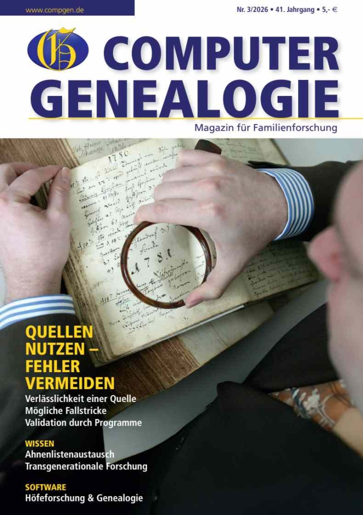 COMPUTERGENEALOGIE 3/2026 Titel