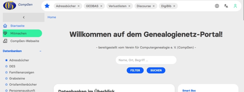 Das neue Genealogienetz-Portal