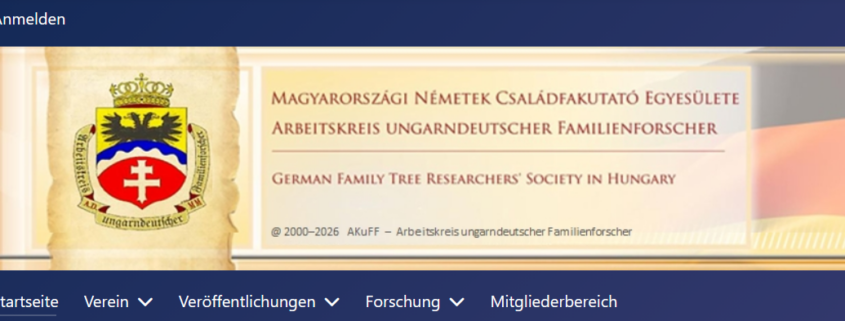Website des Arbeitskreis ungarndeutscher Familienforscher e.V. (AKuFF):