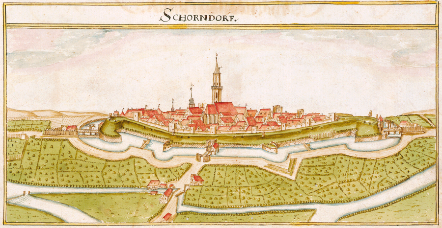 Ansicht von Schorndorf im Jahr 1685, Kiesersche Forstkarte